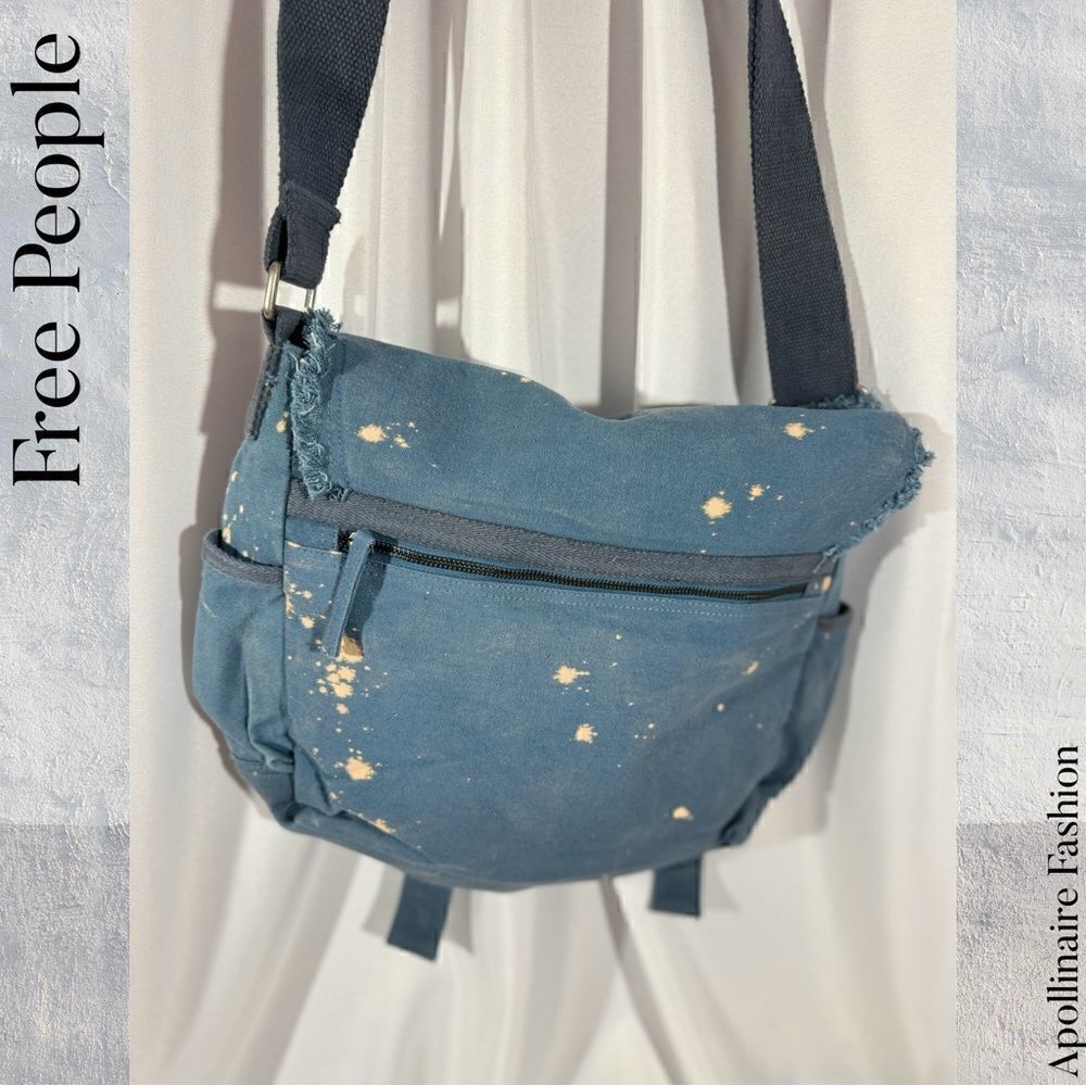 FREE PEOPLE SHADOW BOXER MESSENGER BAG IN FRENCH BLUE NWT NEW GORGEOUS - Picture 6 of 7